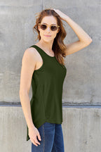Basic Bae Round Neck Curved Hem Tank Stylish Comfortable Sleeveless Summer Top