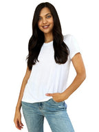 White plus-size round-neck short-sleeve T-shirt