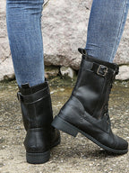 Lace-Up Boots with Side Zipper – Stylish Comfortable Ankle Boots