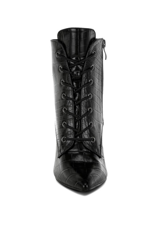 Rag Company Mesta Croco Stiletto Boots – Bold Textured Luxe Style