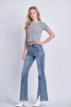 Artemis Vintage High Rise Stretch Flare Jeans – Classic Retro Fit