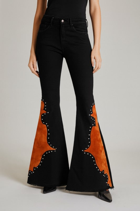 Wild West Studded Bell Bottoms – Vintage Flair with Modern Edge