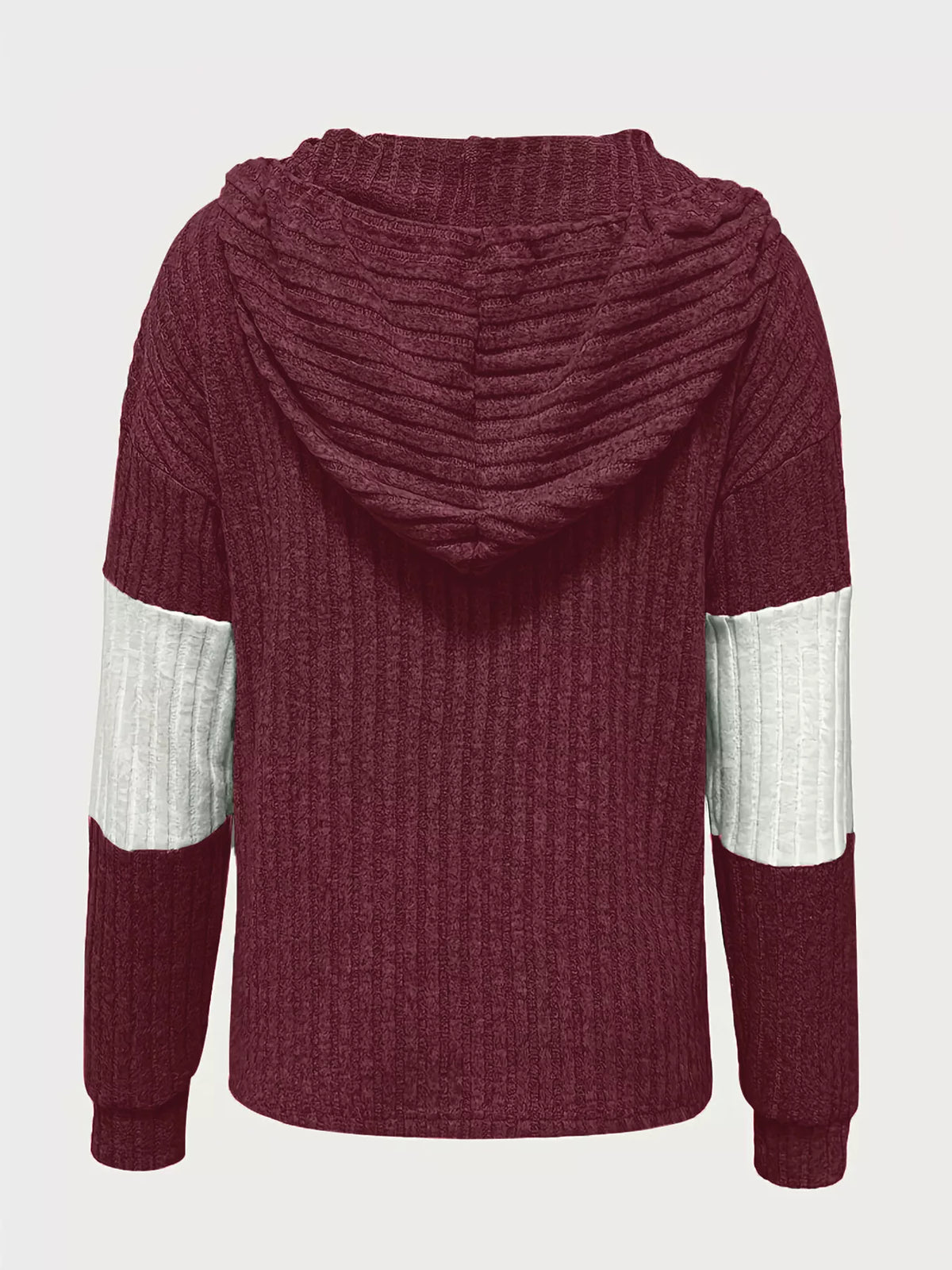 Color Block Drawstring Long Sleeve Hoodie – Casual Cozy Pullover