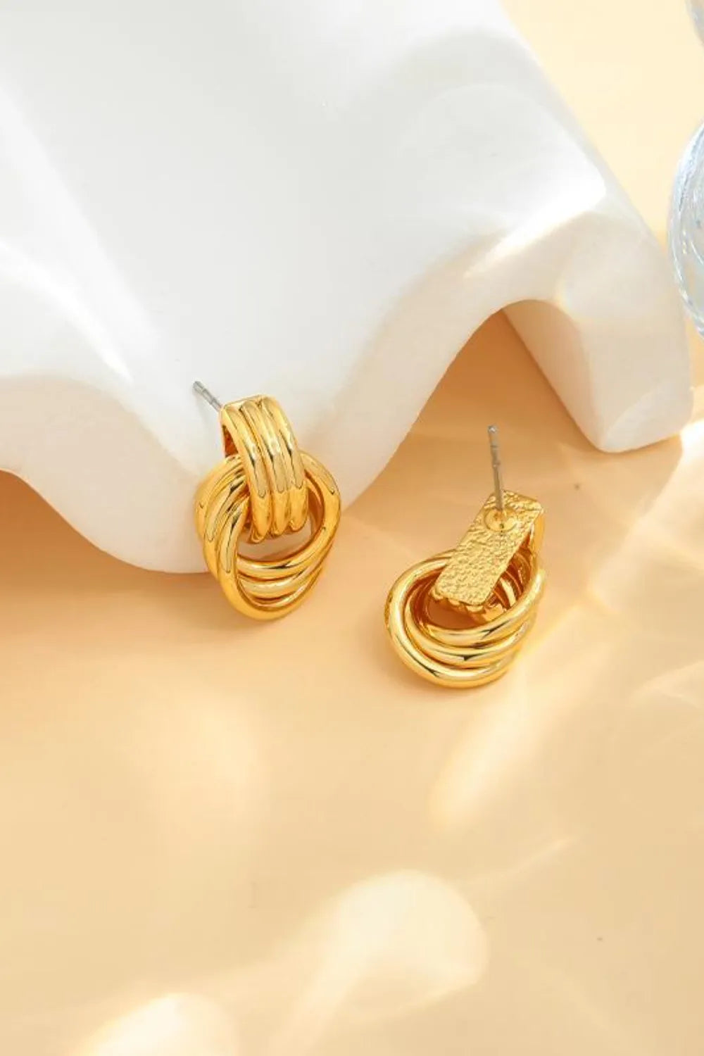 Gold-Plated Knotted Stud Earrings – Classic Minimalist Jewelry