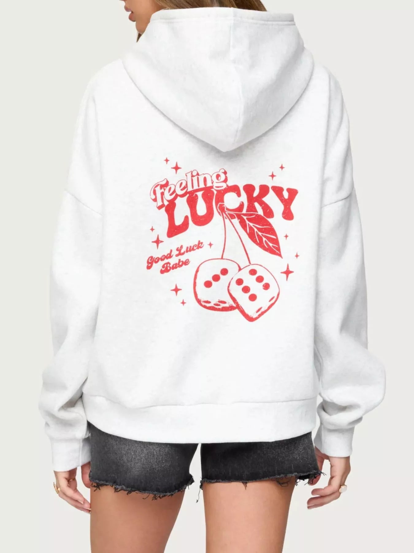 Drop Shoulder Graphic Hoodie with Kangaroo Pocket – Trendy Casual