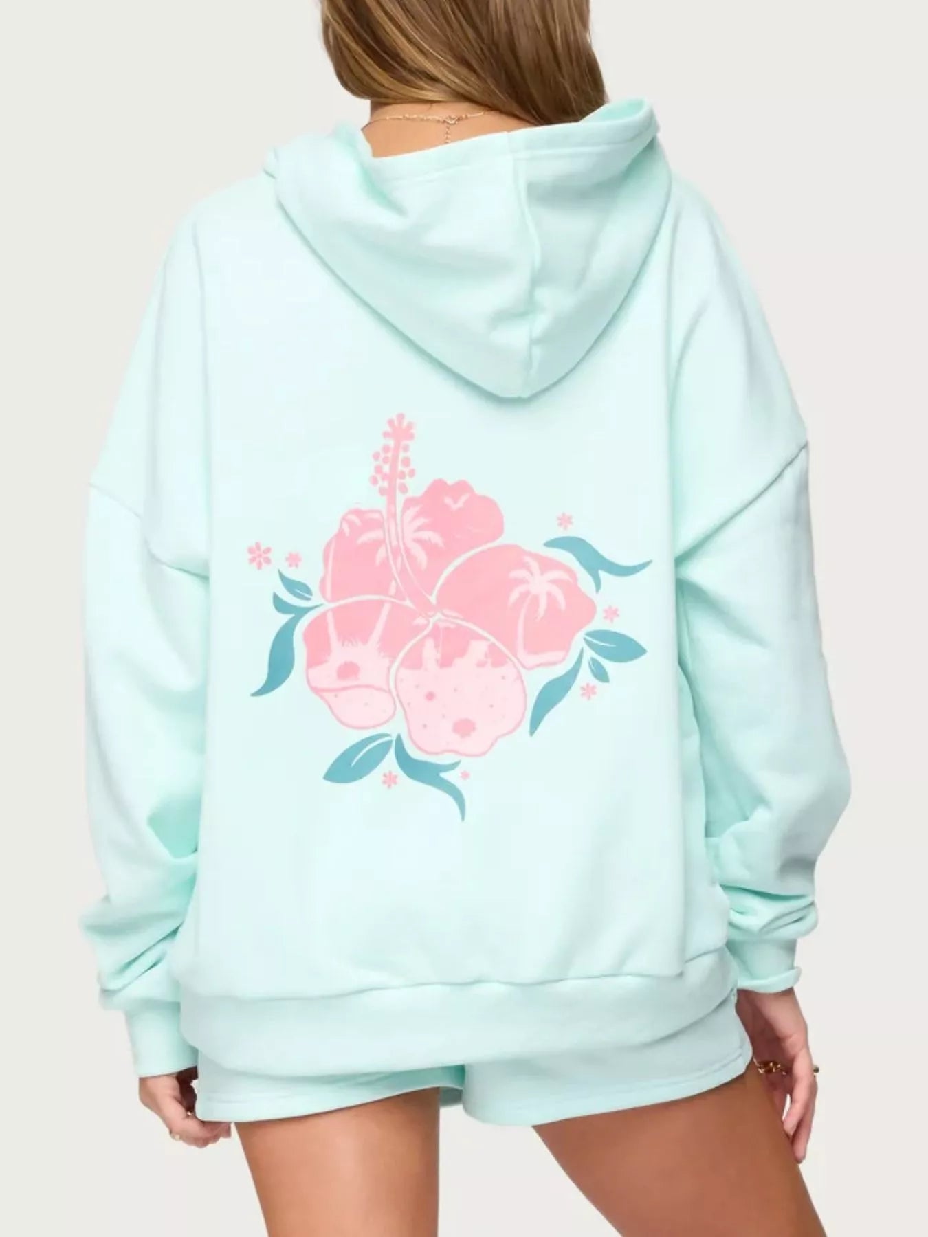 Drop Shoulder Graphic Hoodie with Kangaroo Pocket – Trendy Casual