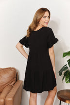 V-Neck Tiered Dress with Flounce Sleeves Elegant & Feminine Style