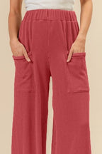 BiBi 2tone Cord Rib Waist Band Side Pocket Pants