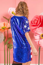 BiBi American Flag Theme Usa Print Sequin Dress
