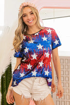 BiBi American Theme Star Pattern Sequin Top