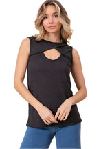 BiBi Baby Rib Knit Front Sut Out Detailed Sleeveless