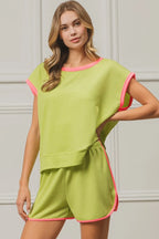 BiBi Cord Rib with Band Side Slit Shorts