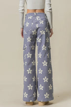 BiBi Flower Printed Side Pocket Wide Pants