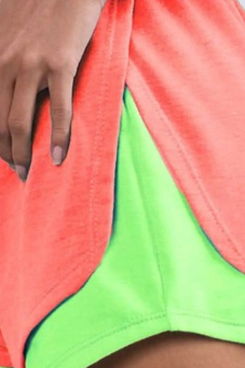 BiBi French Terry Knit Color Block with Sid Slit Shorts