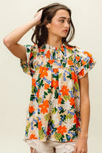 BiBi Multi Color Floral Print Woven Top