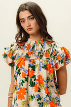 BiBi Multi Color Floral Print Woven Top