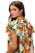 BiBi Multi Color Floral Print Woven Top