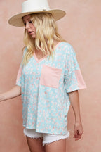 BiBi Multi Color Leopard Printed French Terry T-Shirt