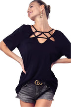 BiBi Silky Knit Top with Front Details