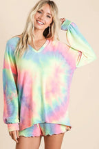 BiBi Tie Dye French Terry Top and Shorts Set