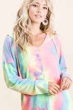 BiBi Tie Dye Terry Long Sleeve Hoodie