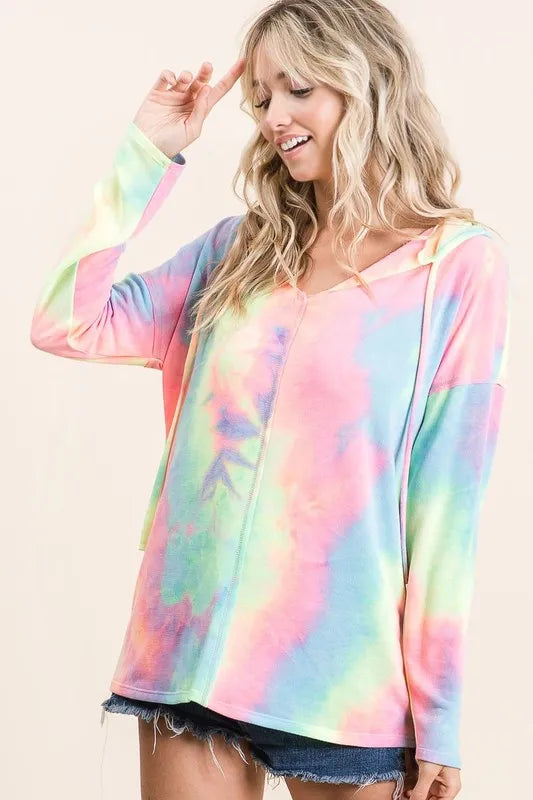BiBi Tie Dye Terry Long Sleeve Hoodie