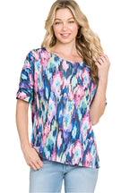 BOMBOM Lightweight Contrast Round Neck Short Sleeve T-Shirt