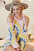 Tie-Dye Terry Cold Shoulder Top | Trendy Women’s Casual Shirt