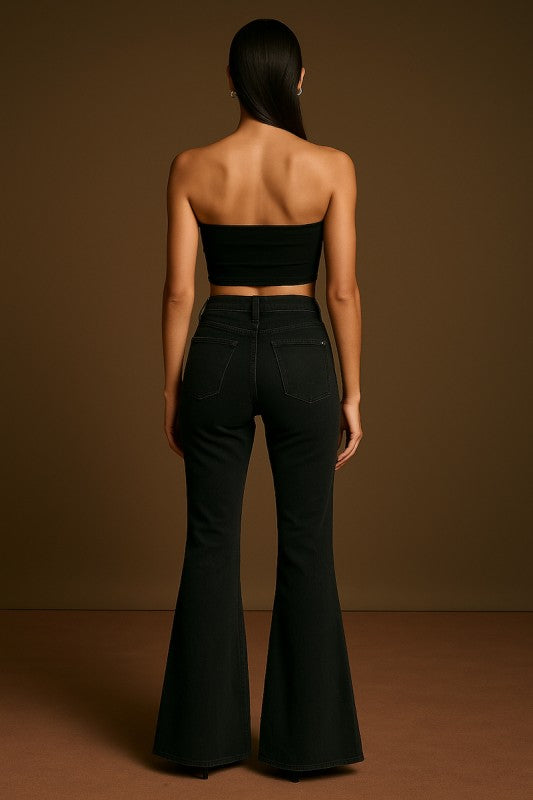 Suede Bell Bottom Pants – Luxe Copper Flare for Chic Retro Style
