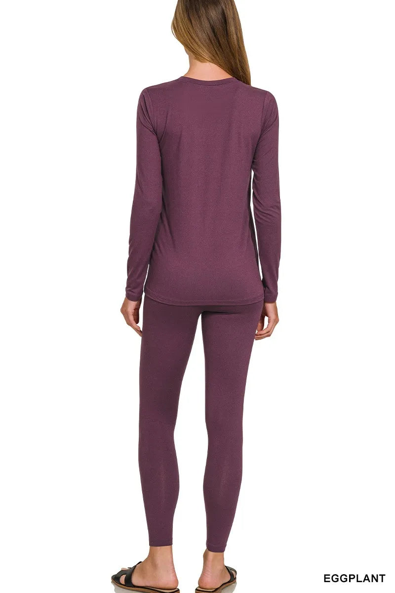 Microfiber Top & Leggings Set – Soft, Stretchy & Stylish Comfort