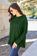 Ribbed Round Neck Knit Top – Cozy, Classic & Versatile