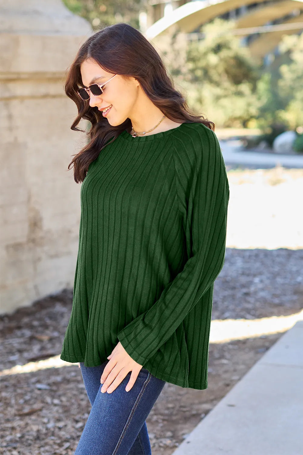 Ribbed Round Neck Knit Top – Cozy, Classic & Versatile