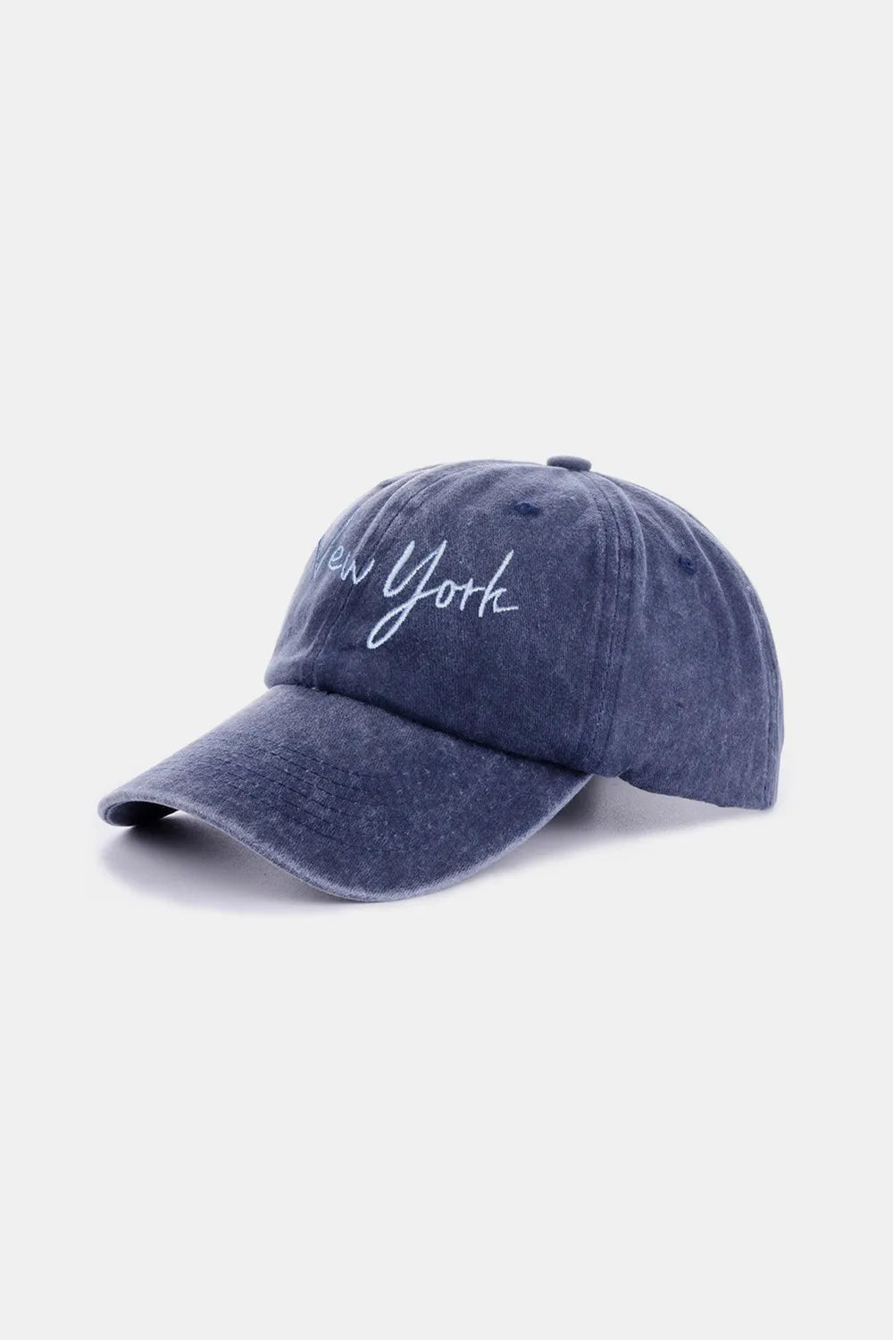 Washed Embroidered City Baseball Cap Adjustable Cotton Hat