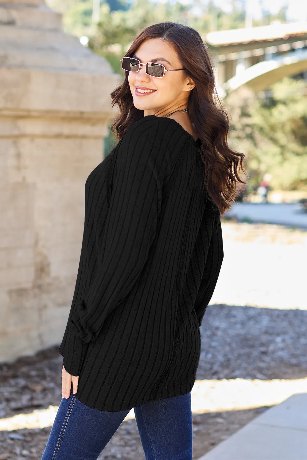 Ribbed Round Neck Knit Top – Classic, Cozy & Versatile