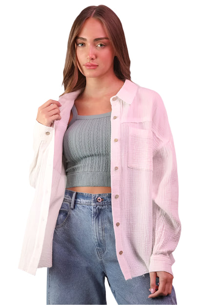 VERY J Mineral Washed Gauze Shirt Top