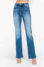 Distressed High Rise Bootcut Jeans – Vintage Style & All-Day Comfort