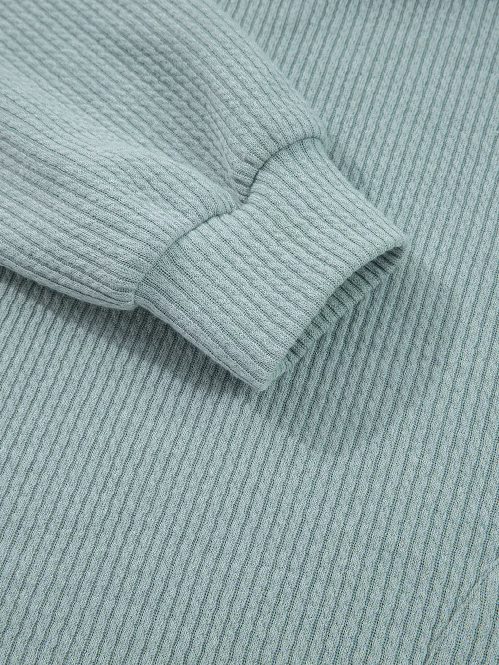 Ribbed Drop Shoulder Knit Hoodie – Cozy Casual Pullover