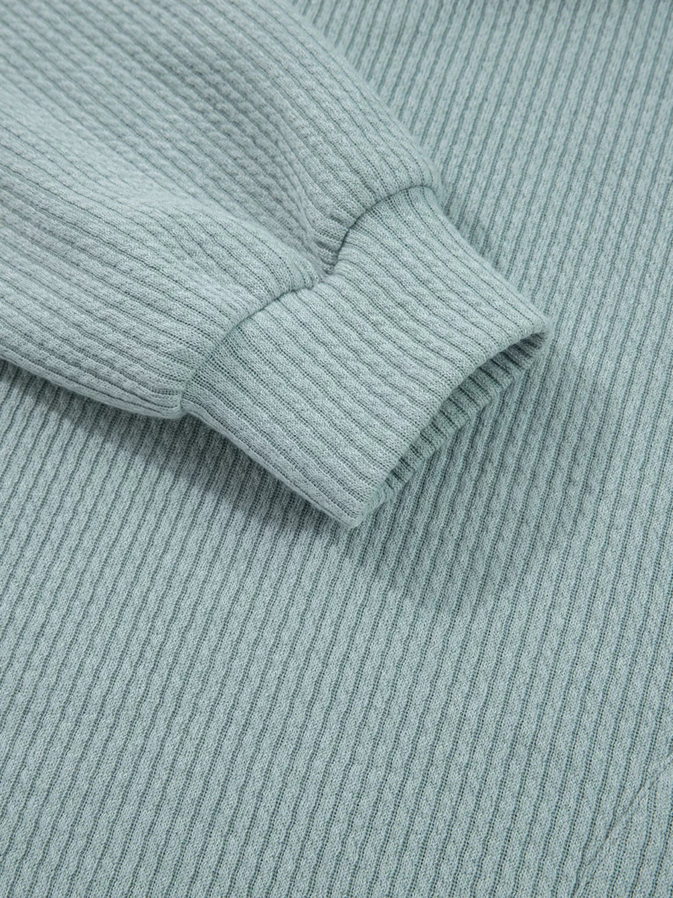 Ribbed Drop Shoulder Knit Hoodie – Cozy Casual Pullover