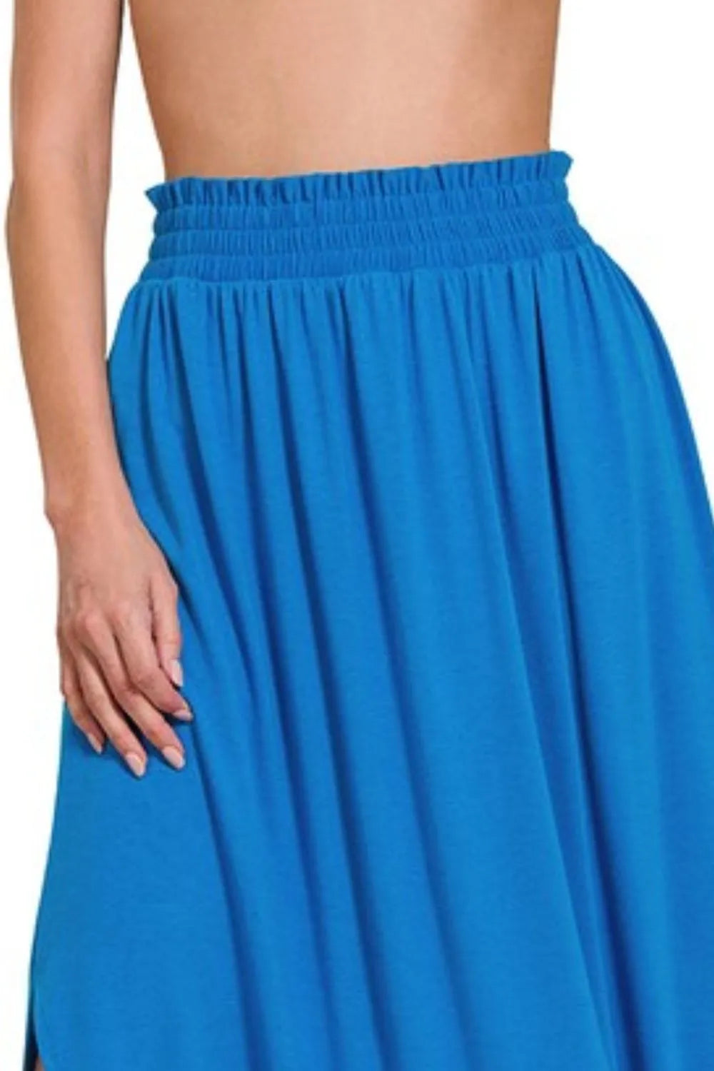 Blue Maxi Skirt with Side Split – Flowy & Feminine Summer Style