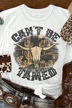 Western Graphic Round Neck Short Sleeve T-Shirt – Casual & Trendy
