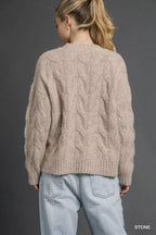 Umgee Cozy Cable Knit Sweater – Classic, Warm & Timeless Winter Style
