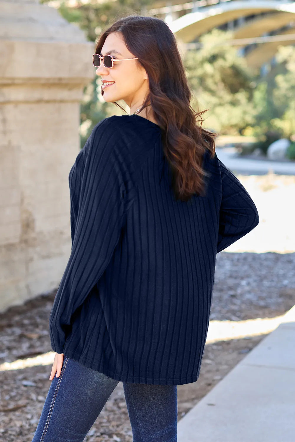 Ribbed Round Neck Knit Top – Cozy, Classic & Versatile