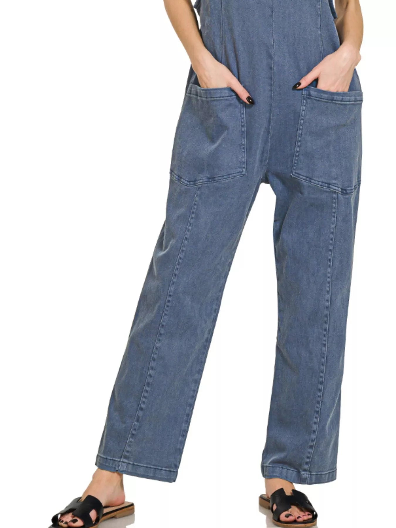 Zenana Denim Jumpsuit – Classic Adjustable Overall Style