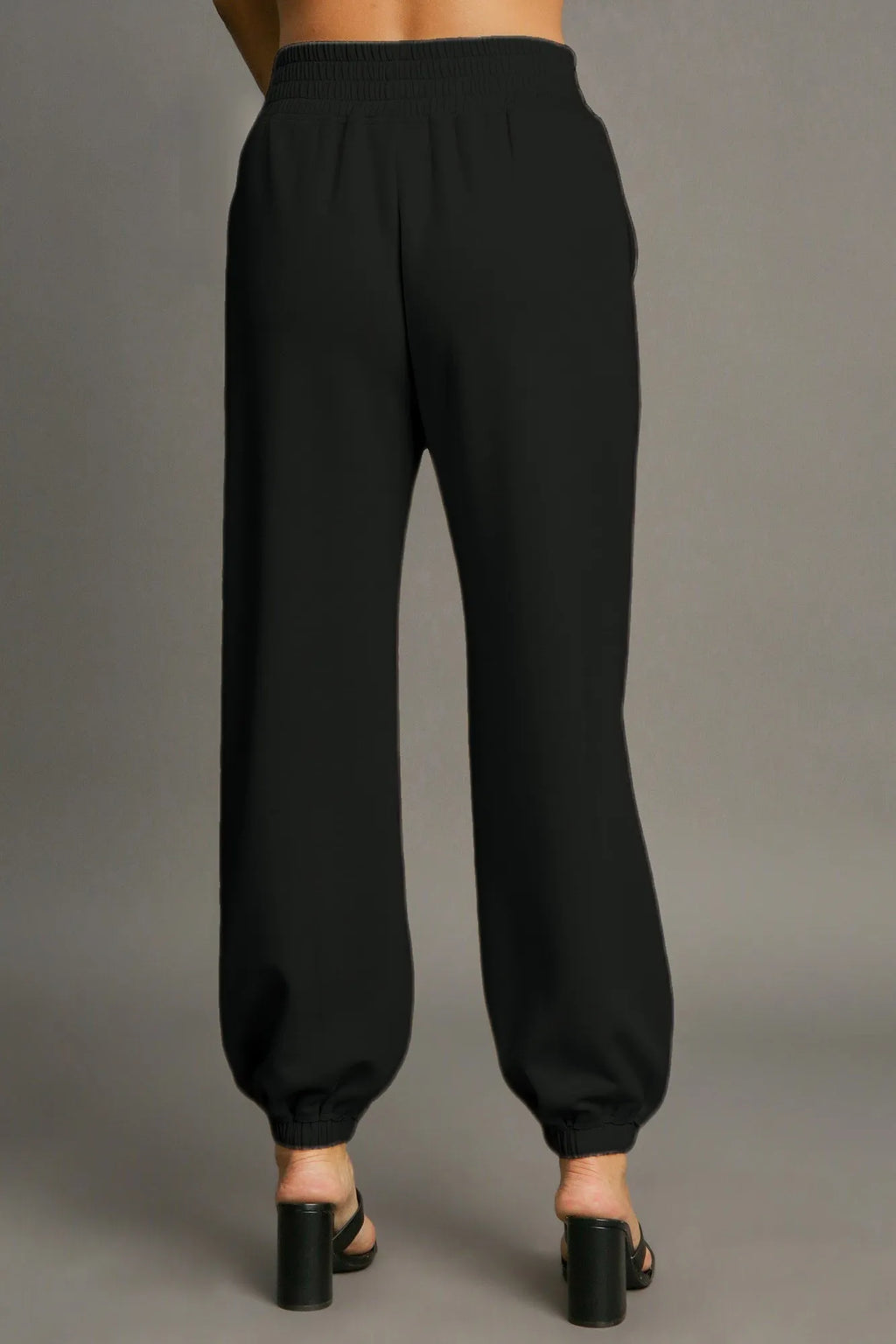 Black Jogger Pants – Soft Cotton Blend, Relaxed Fit & Ribbed Cuffs