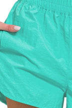 Windbreaker Running Shorts with Smocked Waist – Sporty & Breathable