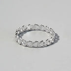 925 Sterling Silver Heart Link Ring – Dainty Romantic Jewelry