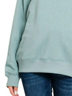 Blue Grey Oversized Crewneck Sweatshirt – Soft, Comfy & Casual