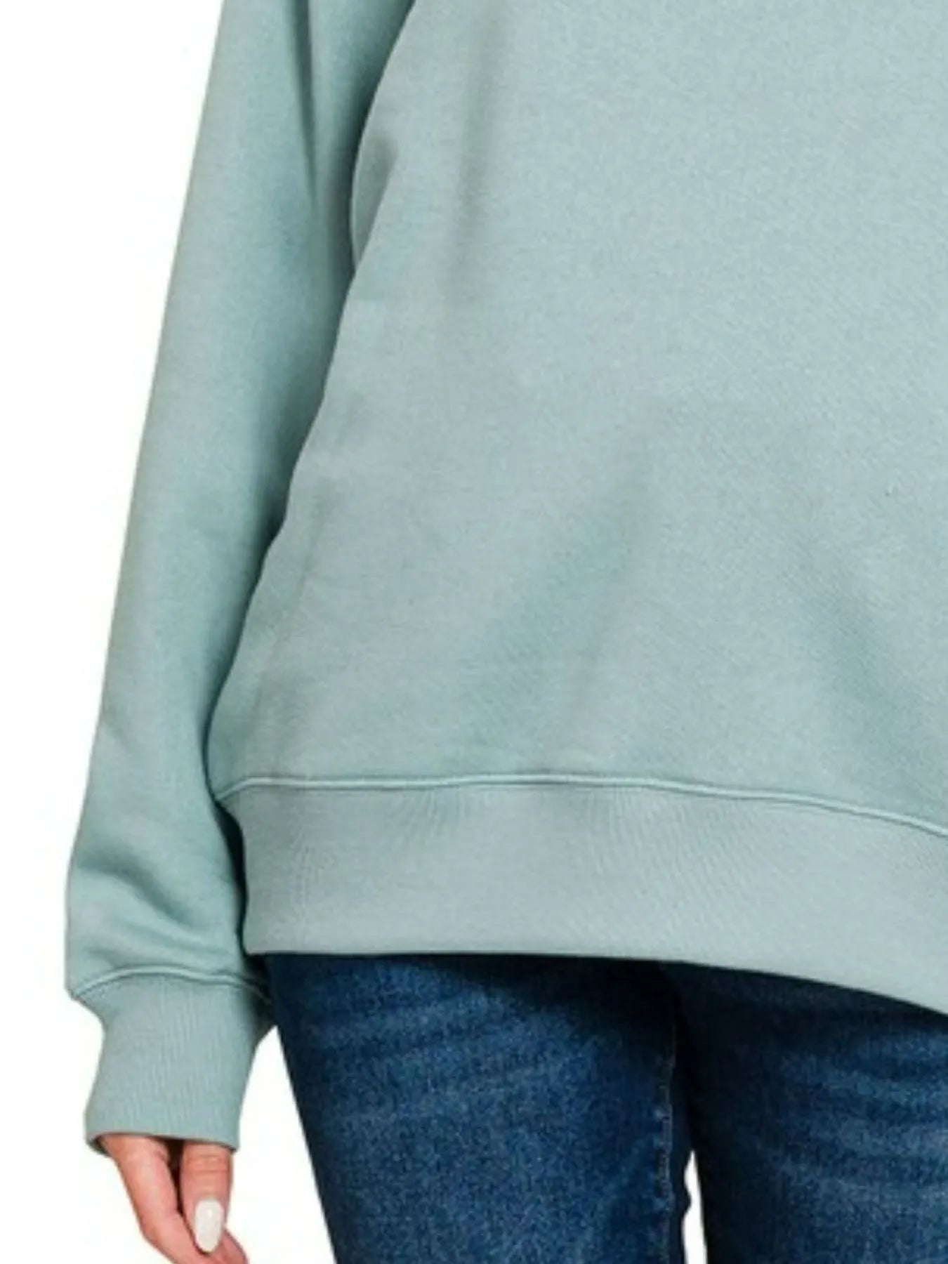 Blue Grey Oversized Crewneck Sweatshirt – Soft, Comfy & Casual