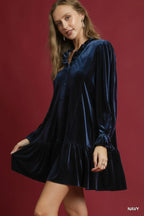 Velvet Ruffle Trim Mini Dress | Elegant Women’s Party & Evening Outfit