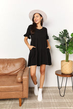 V-Neck Tiered Dress with Flounce Sleeves Elegant & Feminine Style
